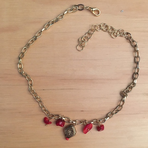 Gold chain, dangle beads adjustable choker - Picture 3 of 7